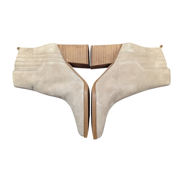 Marc Fisher | Women's Oshay Pointed Toe Ankle Boots | Tan | 4" Heel | 11M - Picture 7 of 15